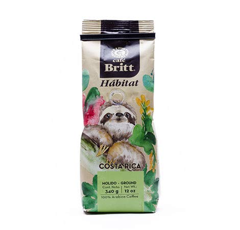 Café Britt Costa Rica | Café Gourmet Hábitat Blend | 100% Café Arábica | kosher, sin gluten | molido | paquete de 340 g