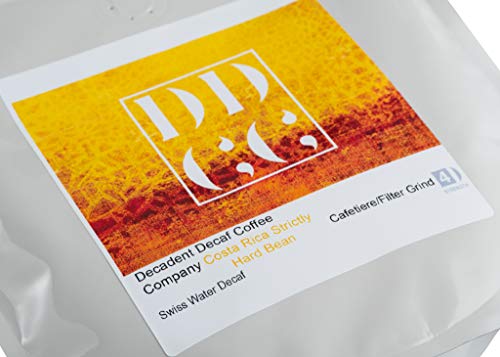 Café Descafeinado Costa Rica, Descafeinado mediante Proceso Swiss Water Decaf, 227 g Café Molido, Decadent Decaf Coffee Company