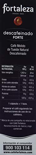 Café FORTALEZA - Cápsulas de Café Descafeinado Forte Compatibles con Nespresso, 10 capsulas (individual)