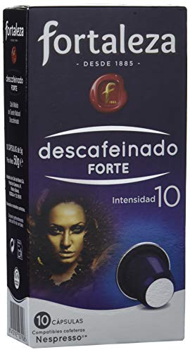 Café FORTALEZA - Cápsulas de Café Descafeinado Forte Compatibles con Nespresso, 10 capsulas (individual)