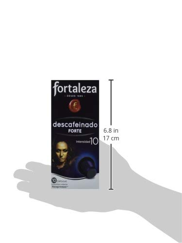 Café FORTALEZA - Cápsulas de Café Descafeinado Forte Compatibles con Nespresso, 10 capsulas (individual)