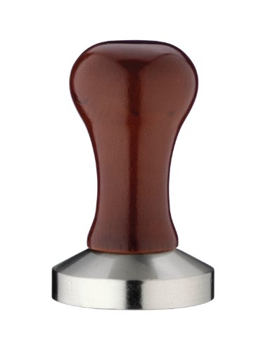 Cafe Ole Café Olé Acero Inoxidable cafetera para cafés en portafiltro, Equipo Barista para cafetería, S/S con Mango de Madera, 48mm Dia