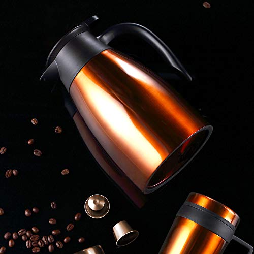 Cafetera 1,5l en acero inoxidable color naranja Bergner colección Neon Classic