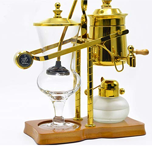 Cafetera Siphonic Royal Family Balance Sifón Cafetera, diseño clásico y elegante, fácil de limpiar, color dorado