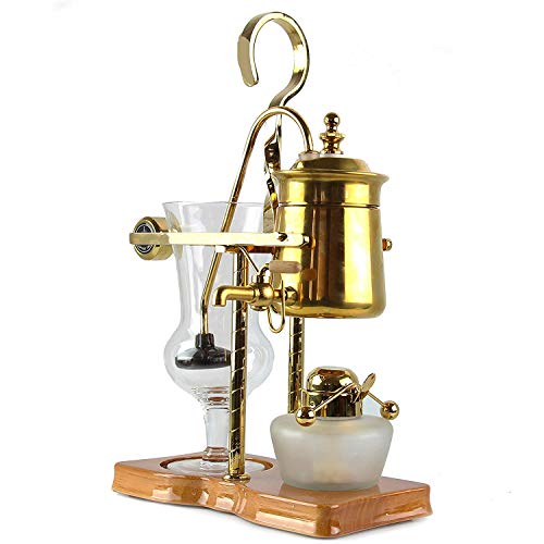 Cafetera Siphonic Royal Family Balance Sifón Cafetera, diseño clásico y elegante, fácil de limpiar, color dorado