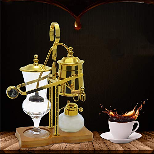 Cafetera Siphonic Royal Family Balance Sifón Cafetera, diseño clásico y elegante, fácil de limpiar, color dorado