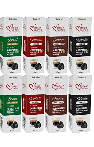 Caffitaly -Capsulas de Cafe Compatibles 80 ud 4 Variedades Degustación