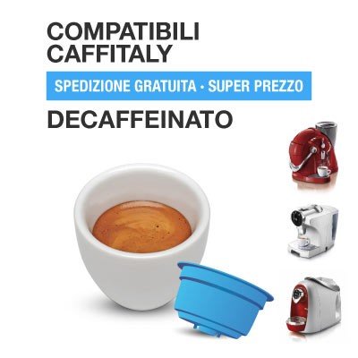 CAFFITALY Cápsulas de café compatibles mezcla descafeinada 60