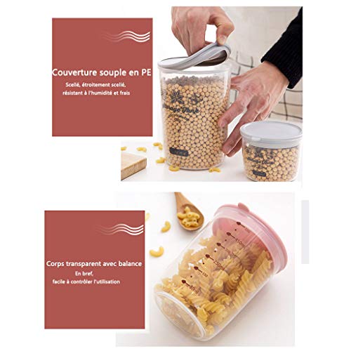 caja Caja De Almacenamiento De Cocina Contenedor De Almacenamiento De Alimentos Sello HerméTico De PláStico - Seguridad - Tanque De Almacenamiento Transparente Juego De Cocina De Gran Capacidad 3 Ju