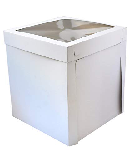 Caja de cartón para tartas de Sugar and Cakes, extra alta, 40,5 x 40,5 x 50,8 cm, caja de almacenamiento estable XL