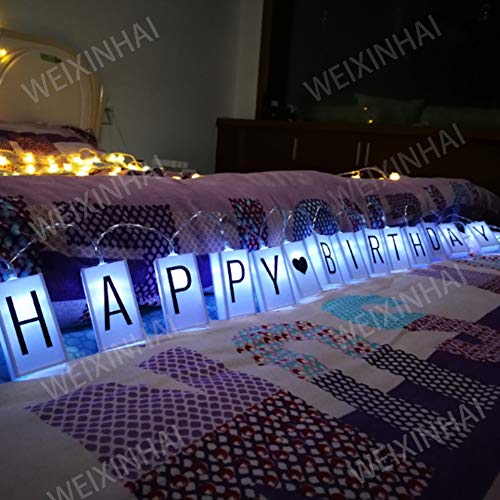 Caja De Luz De Cadena De Luz De Letra De LED(118 in 20 LED) Resplandor En La Oscuridad Signo De CombinacióN,DecoracióN NavideñA BateríA Caja Luces De Cadena