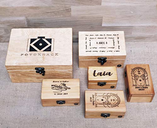 CAJA de MADERA PERSONALIZADA con grabado láser. VARIOS TAMAÑOS DISPONIBLES