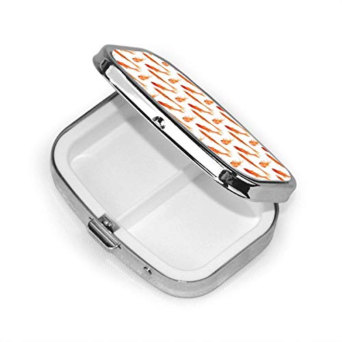 Caja de pastillas cuadrada plateada de moda personalizada con pez dorado de acuarela, soporte para tableta de medicina, estuche organizador de cartera para bolsillo o monedero