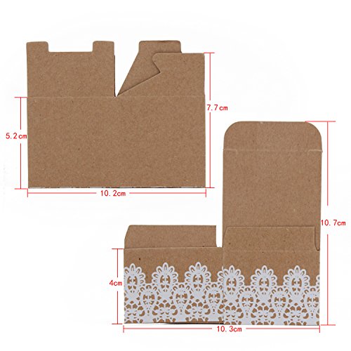 Caja de regalo Candy de papel Kraft, caja de almohadas para bodas, fiestas de cumpleaños, 50 unidades, cuadrado