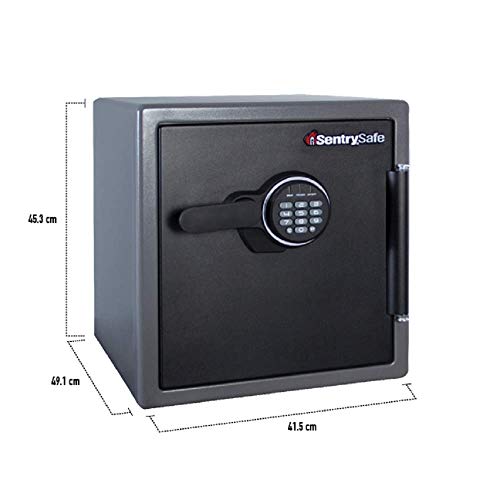 Caja Fuerte Sentry Fire-Data de Rottner,ignifuga con 60 minutos de protección contra incendios, Resistencia al agua, Cerradura electrónica con sistema LCD avanzado,Kit de fijación incluido