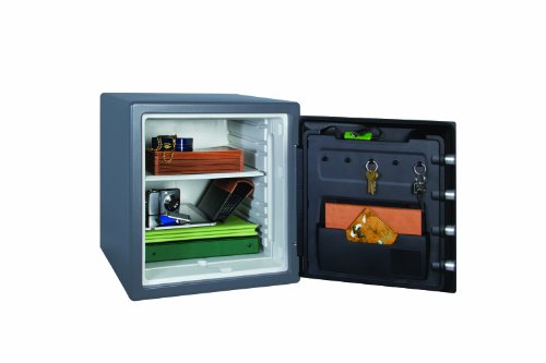 Caja Fuerte Sentry Fire-Data de Rottner,ignifuga con 60 minutos de protección contra incendios, Resistencia al agua, Cerradura electrónica con sistema LCD avanzado,Kit de fijación incluido