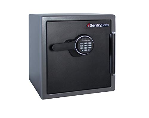 Caja Fuerte Sentry Fire-Data de Rottner,ignifuga con 60 minutos de protección contra incendios, Resistencia al agua, Cerradura electrónica con sistema LCD avanzado,Kit de fijación incluido