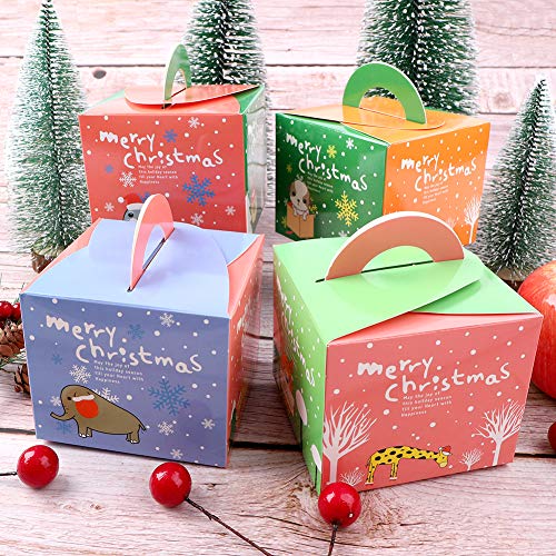 Cajas de Dulces Navideños 32 Piezas Cajas de regalo navideñas Cajas de dulces Cajas Presentes Cajas de dulces con patrones de elementos navideños Cajas de papel navideñas para la fiesta de Navidad