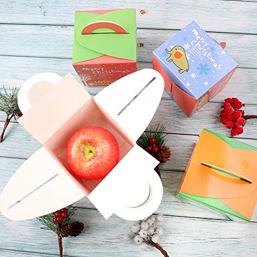 Cajas de Dulces Navideños 32 Piezas Cajas de regalo navideñas Cajas de dulces Cajas Presentes Cajas de dulces con patrones de elementos navideños Cajas de papel navideñas para la fiesta de Navidad