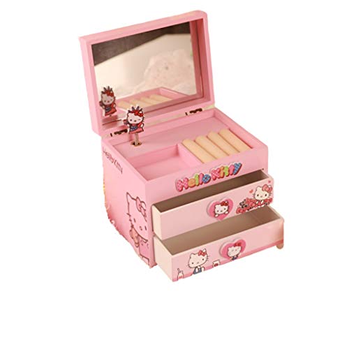 Cajas Musicales Decoración hogar Cajas Musicales Joyas for niños joyería de almacenamiento caja de música de dibujos animados princesa caja de vestir de la niña Niña de múltiples capas Cajas Musicales