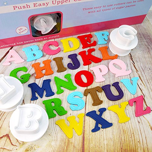 Cake Star Push Easy Upper & Lower Case Alphabet & Number Plunger Cutters by Cake Star Push Easy Plunger Cutters