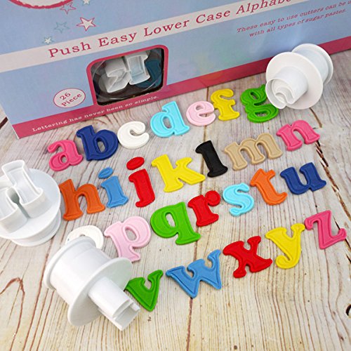 Cake Star Push Easy Upper & Lower Case Alphabet & Number Plunger Cutters by Cake Star Push Easy Plunger Cutters
