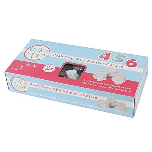 Cake Star Sugarcraft Push Easy Mini Number 0-9 Icing Cutters Set - 10 Piece