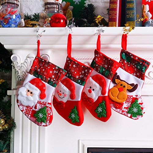 Calcetín De Navidad,Muñeco de Nieve Santa Claus Christmas Mini Stocking Adorno de árbol de Navidad Regalos para niños Bolsa de Dulces de Navidad 2021Feliz Navidad Decoración para el hogar-Menta Verde