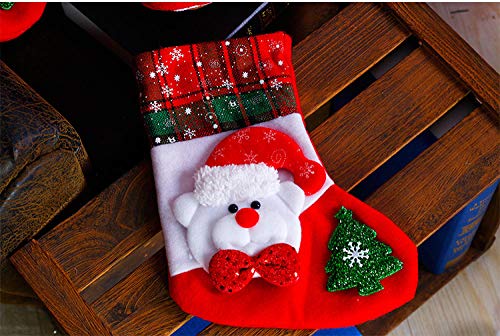 Calcetín De Navidad,Muñeco de Nieve Santa Claus Christmas Mini Stocking Adorno de árbol de Navidad Regalos para niños Bolsa de Dulces de Navidad 2021Feliz Navidad Decoración para el hogar-Menta Verde