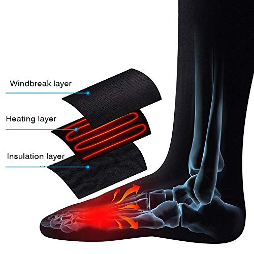 Calcetines calefactores elásticos cómodos Esquí Grande for Mantener los pies Calientes Calientapiés eléctricos calefactables Calcetines 2 Colores for el Invierno Calcetines calefactores