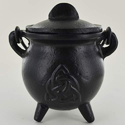 Caldero de hierro fundido Triquetra pequeño bruja y accesorio mágico para Wicca Potions regalo de neopreno