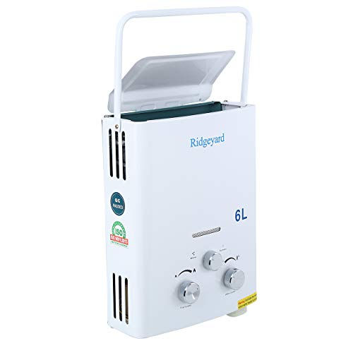 Calentador de gas propano instantáneo de Ridgeyard 6L LPG. Depósito de agua caliente