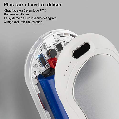 Calentador de manos recargable por USB, 10000 mAh, calienta las manos de cerca eléctrica, utilizado como batería externa, masajeador, lámpara de cercanía, perfecto como regalo