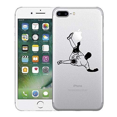 Caler ® Funda Compatible/Reemplazo para Funda iPhone 7 Plus/ 8 Plus Funda, Case Suave TPU Silicona Ultra-Delgado Ligera Anti-rasguños Protección Ilustrador Animales Carcasa (Jugando al fútbol)