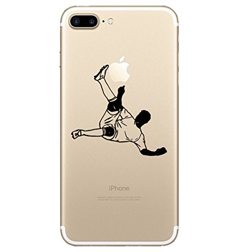 Caler ® Funda Compatible/Reemplazo para Funda iPhone 7 Plus/ 8 Plus Funda, Case Suave TPU Silicona Ultra-Delgado Ligera Anti-rasguños Protección Ilustrador Animales Carcasa (Jugando al fútbol)