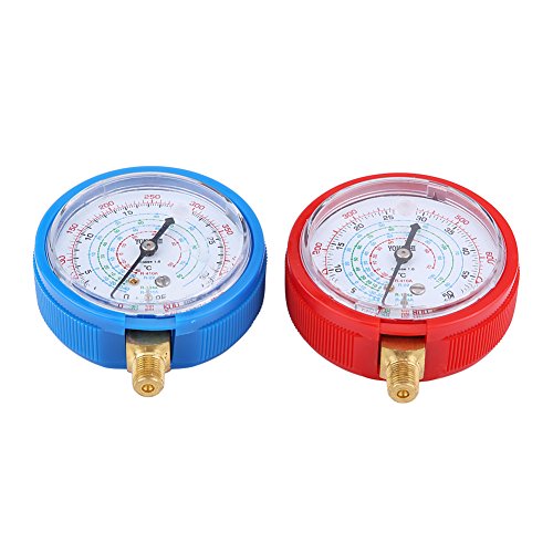 Calibrador de Presión de Refrigerante, par de Acondicionador de Aire R410A R134A R22 Kit de Medidor de Alta y Baja Presión de Refrigerante