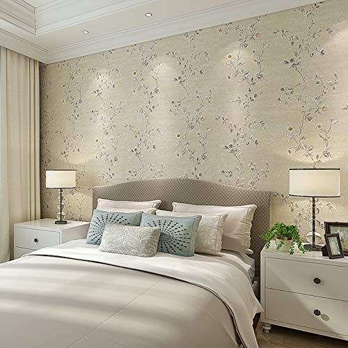 Calidad 3D Artículos Para El Hogar Papel Tapiz Telas No Tejidas Dormitorio Arabescos Sala De Estar Salón De Belleza Salón De Bodas Pared De Fondo Cabecera De Cama Sin Pegamento 0.53M * 9.5M Beige