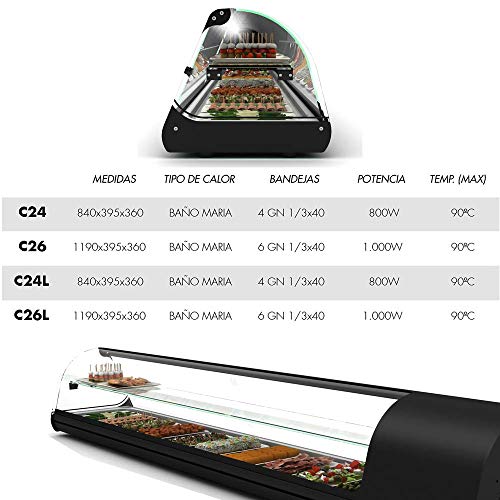 Calienta Tapas 2 pisos 4 bandejas con LED - Maquinaria Bar Hostelería
