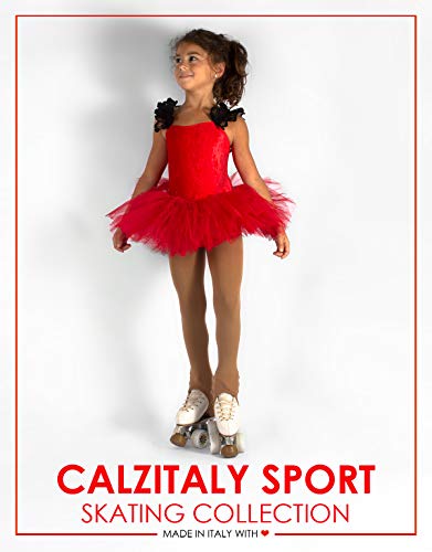 CALZITALY Medias Con Estribo Para Niña | Patinaje Artístico | Professional Skating | Natural | 70 Den | 6, 8, 10, 12 Años | Calcetería Italiana | (6 Años, Caramelo)