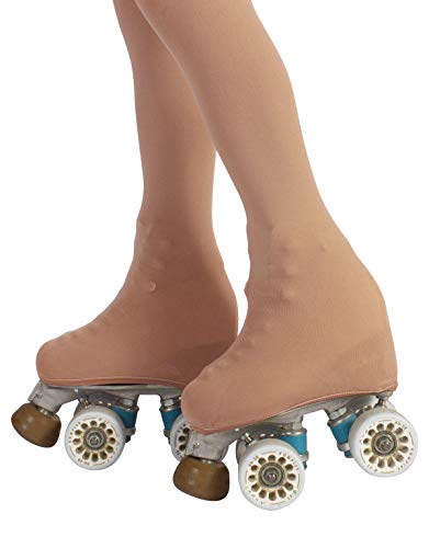 CALZITALY Medias Cubrepatin Para Niña | Patinaje Artístico | Professional Skating | Natural, Negro, Caramelo | 70 Den | 6, 8, 10, 12 Años | Calcetería Italiana | (8 Años, Natural)