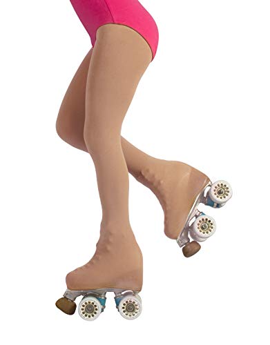 CALZITALY Medias Cubrepatin Para Niña | Patinaje Artístico | Professional Skating | Natural, Negro, Caramelo | 70 Den | 6, 8, 10, 12 Años | Calcetería Italiana | (8 Años, Natural)