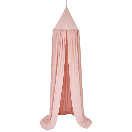 Cama con Dosel para Niños, Juego para Bebés, Interiores o Exteriores, Decoración de la Cama y del Dormitorio, (Altura de 240 cm, Superior: 152 cm, Inferior: 265 cm). rosa