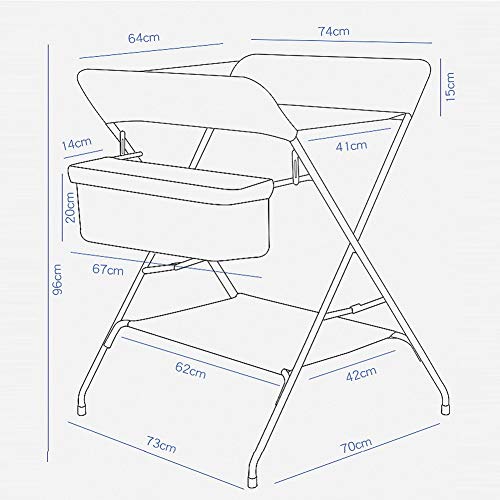 Cambiador de pañales Actualización De La Mesa Portátil De Pañales para Bebés Que Cambia sobre Ruedas, Estación De Baño Plegable Recién Nacida para Espacios Pequeños (Color : Blanco)