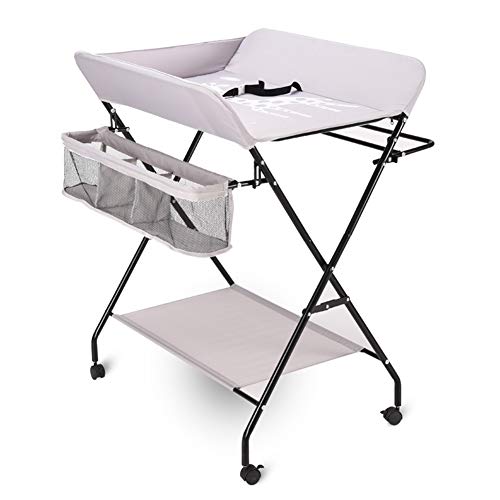 Cambiador de pañales Bebé Portátil Que Cambia La Mesa Del Pañal En La Rueda Para La Habitación Del Baño Del Bebé, Cómoda Plegable Con Forma De Patas Cruzadas, Estación De Balanceo, Cómoda 0-3 Años, Gr
