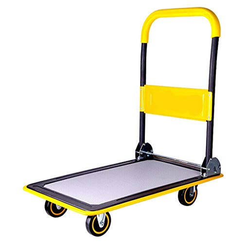 Camión de Mano de Plataforma móvil, Carro de Plataforma Plegable Carro de Plataforma Plana Carro de Plataforma Manual Carro de Empuje for Cargar Almacén móvil Oficina Tienda Hotel al por Mayor