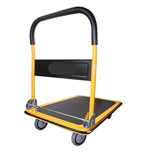 Camión de mano de plataforma móvil, Herramientas Plegable Laminado Empuje Móvil o Manual Carretilla Almacén móvil Tienda de oficinas Venta al por mayor Plataforma del hotel Carretilla Empuje Carretill