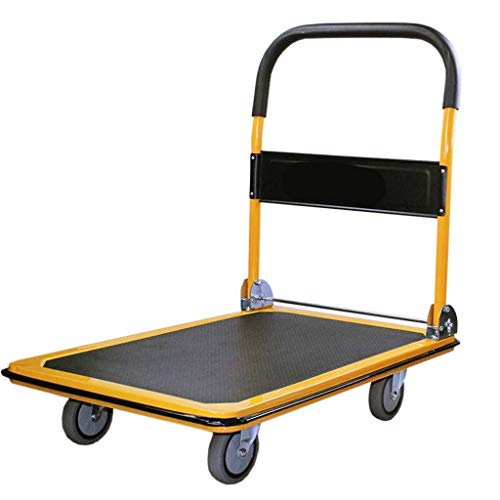 Camión de mano de plataforma móvil, Herramientas Plegable Laminado Empuje Móvil o Manual Carretilla Almacén móvil Tienda de oficinas Venta al por mayor Plataforma del hotel Carretilla Empuje Carretill