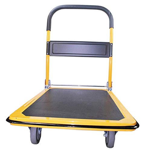 Camión de mano de plataforma móvil, Herramientas Plegable Laminado Empuje Móvil o Manual Carretilla Almacén móvil Tienda de oficinas Venta al por mayor Plataforma del hotel Carretilla Empuje Carretill