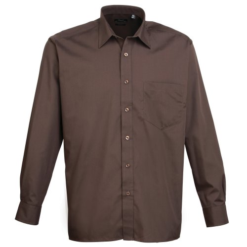Camisa de manga larga de popelina prémium Amarillo sunflower 16.5