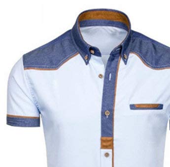 Camisas de los hombres de la moda del dril de algodón de manga corta formal camisas hombre casual ropa de verano